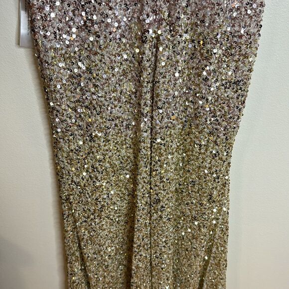 Mac Duggal embellished sequins ombré color long gown with slit style 5064 size 6 - Picture 13 of 15